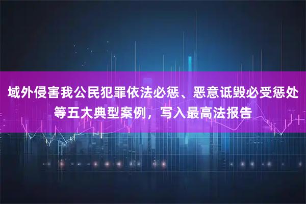 域外侵害我公民犯罪依法必惩、恶意诋毁必受惩处等五大典型案例，写入最高法报告